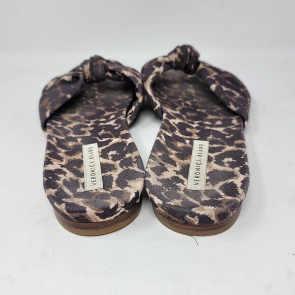 Veronica Beard Etra Knotted Leopard Flat Slip‎ On Sandals Women's Size 10 - Picture 4 of 7
